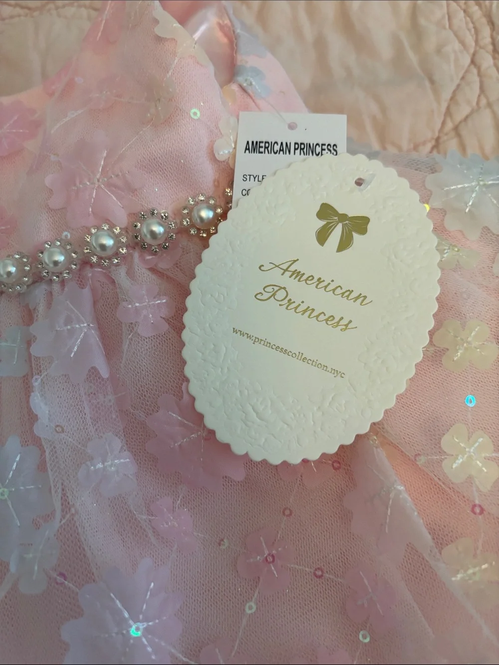 American Princess New 2piece pink Baby Girl Dress,3months